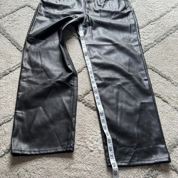 Madewell The Perfect High Waist Straight Leg Faux Leather Pants Black 32 - Picture 9 of 12